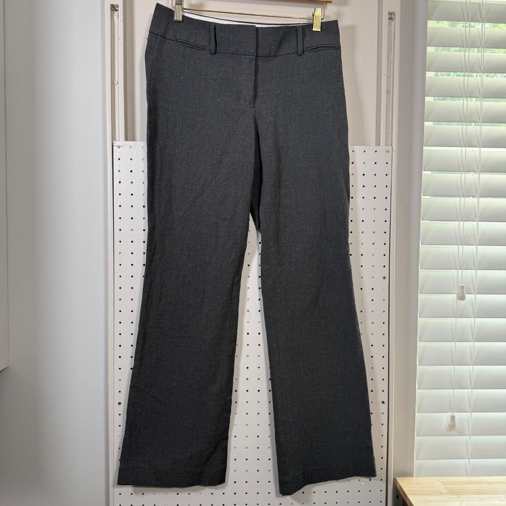 Ann Taylor Loft Julie Trousers Women's Gray Stretch Classic Wide Leg Pants - 2